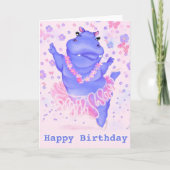 ハッピーバースデーカードプリマバレリナヒッポカートゥーン カード (正面)