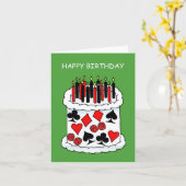 ハッピーバースデーカードプレーヤーギャンブラー カード (黄色い花)