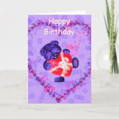 ハッピーバースデーカードベアハートギフト カード (正面)