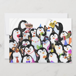 ハッピーバースデーカードペンギンパーティーお祝い