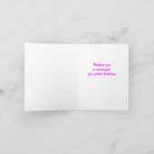 ハッピーバースデーカードホットピンクポインティリズ カード (内部)