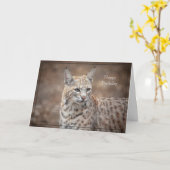 ハッピーバースデーカードボブキャット カード (黄色い花)