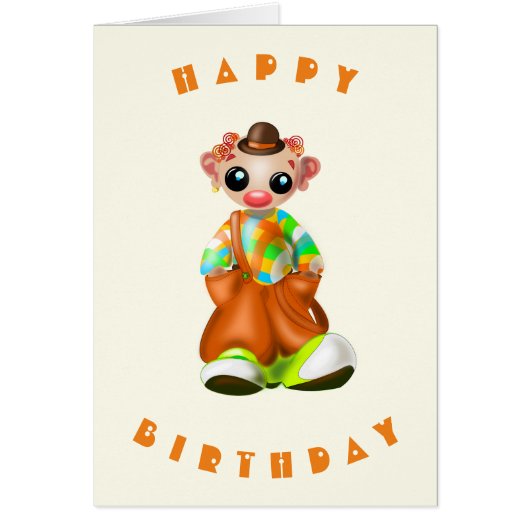 ハッピーバースデーカードリトルピエロ (正面)