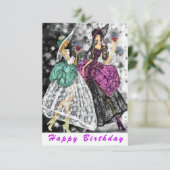 ハッピーバースデーカードレディース飲酒ワイン – 応援 カード (スタンド正面)