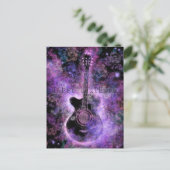 ハッピーバースデーカードロックアンドロールギター音楽 ポストカード (スタンド正面)