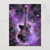 ハッピーバースデーカードロックアンドロールギター音楽 ポストカード (正面)