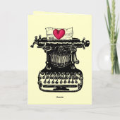 ハッピーバースデーカードヴィンテージタイプライタースケッチ カード (裏面)