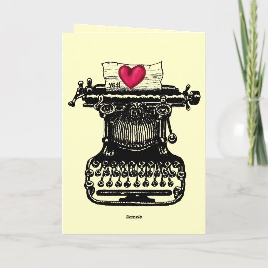 ハッピーバースデーカードヴィンテージタイプライタースケッチ カード (裏面)