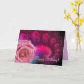 ハッピーバースデーカード付きバラ カード (黄色い花)