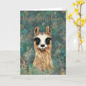 ハッピーバースデーカード好奇心ベビーラマおもしろい カード (黄色い花)