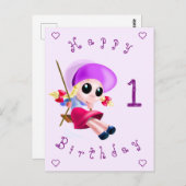 ハッピーバースデーカード小さな女の子あなたの年を振る ポストカード (正面/裏面)