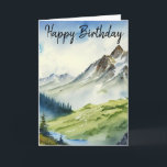 ハッピーバースデーカード彼のために、水彩山 カード<br><div class="desc">ハッピーバースデーカード彼のために、水彩山</div>