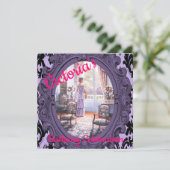 ハッピーバースデーカード招待状ビクトリア 招待状 (スタンド正面)