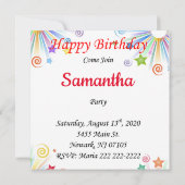 ハッピーバースデーカード招待状ペンギン 招待状 (裏面)