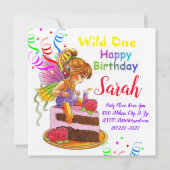 ハッピーバースデーカード招待状妖精 招待状 (裏面)