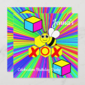 ハッピーバースデーカード招待状 招待状 (正面/裏面)