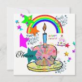 ハッピーバースデーカード招待状 招待状 (正面)