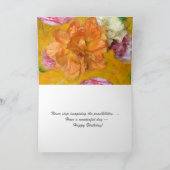 ハッピーバースデーカード柔らかく、穏やかな花(p) カード (内部)