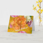 ハッピーバースデーカード柔らかく、穏やかな花(p) カード (黄色い花)