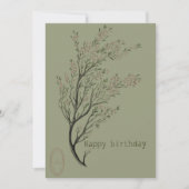 ハッピーバースデーカード植物学 招待状 (正面)