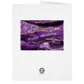 ハッピーバースデーカード瑪瑙パープルと金ゴールド (裏面)