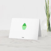 ハッピーバースデーカード男女兼用、緑のカップケーキ カード (裏面)