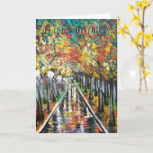 ハッピーバースデーカード秋絵画の カード (黄色い花)