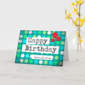 ハッピーバースデーカード赤いブルー企業のビジネス カード (黄色い花)