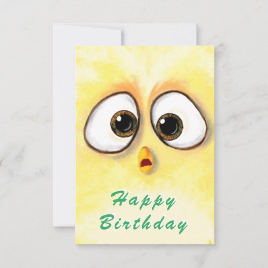 ハッピーバースデーカード鶏ビックビッグアイズ カード (正面)