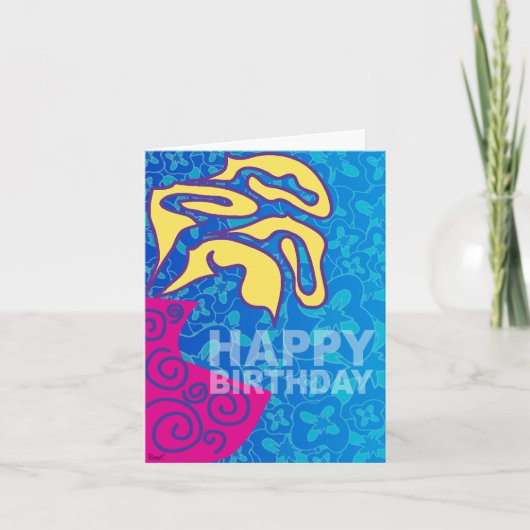 ハッピーバースデーカード黄色葉の カード (正面)