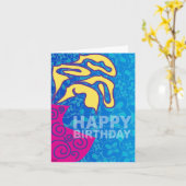 ハッピーバースデーカード黄色葉の カード (黄色い花)