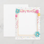 ハッピーバースデーカード (正面/裏面)