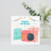 ハッピーバースデーカード、おもしろい誕生日カード (スタンド正面)