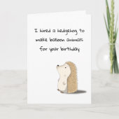 ハッピーバースデーカード – かわいいヘッジホッグバルーンアーティスト サンキューカード (正面)