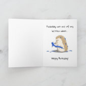 ハッピーバースデーカード – かわいいヘッジホッグバルーンアーティスト サンキューカード (内部)