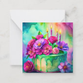 ハッピーバースデーカード、かわいい、在庫切れ!ノートカード ノートカード (裏面)