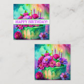 ハッピーバースデーカード、かわいい、在庫切れ!ノートカード ノートカード (正面/裏面)