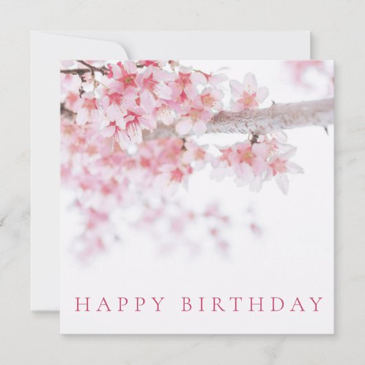 ハッピーバースデーカード:さくらんぼの花。 サンキューカード (正面)