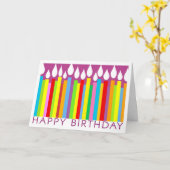 ハッピーバースデーカード(ろうそく付き) – 一般 カード (黄色い花)