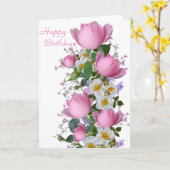 ハッピーバースデーカード カード (黄色い花)