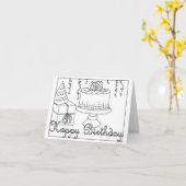 ハッピーバースデーカード カード (黄色い花)