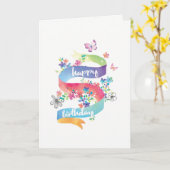 ハッピーバースデーカード カード (黄色い花)