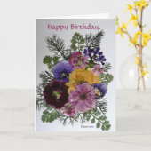 ハッピーバースデーカード。 カード (黄色い花)