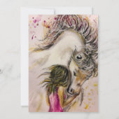 ハッピーバースデーカード – ガールアンドホース カード (裏面)