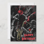 ハッピーバースデーカード（ジャズミュージックバンド付き） (正面)