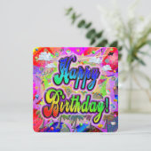 ハッピーバースデーカード スクエア ビスタエクスプレス 招待状 (スタンド正面)