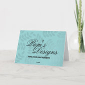 ハッピーバースデーカード – ティール(緑がかった色)ヴィンテージレース カード (裏面)