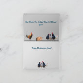 ハッピーバースデーカード – ネコとニワトリ サンキューカード (内部)