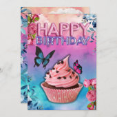 ハッピーバースデーカード(バタフライテーマ) シーズンカード (正面/裏面)