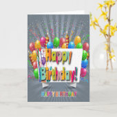 ハッピーバースデーカード(バルーンと紙吹雪)。 カード (黄色い花)
